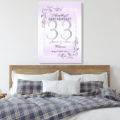 Amethyst Gem & Glitter 33rd Wedding Jubileum Canvas Afdruk (Insitu (Slaapkamer))