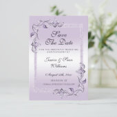 Amethyst Gem & Glitter 33rd Wedding Jubileum Save The Date (Staand voorkant)