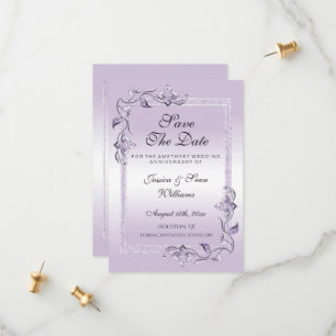 Amethyst Gem & Glitter 33rd Wedding Jubileum Save The Date