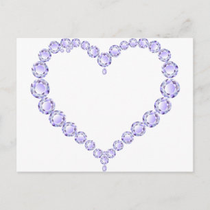 Amethyst Gem hart Briefkaart