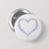 Amethyst Gem hart Ronde Button 5,7 Cm (Voorkant /achterkant)