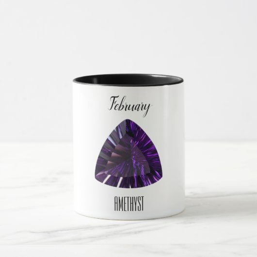 Amethyst Gem Purple Coffee Mug Février Birthstone (Centre)