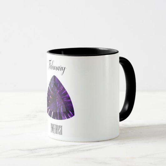 Amethyst Gem Purple Coffee Mug Février Birthstone (Devant droit)