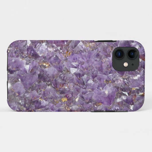 Amethyst gem violet kristal iPhone case (Achterkant (horizontaal))