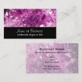 Amethyst Gemstone Afbeelding Shiny and Sparkly Visitekaartje (Voorkant / Achterkant)