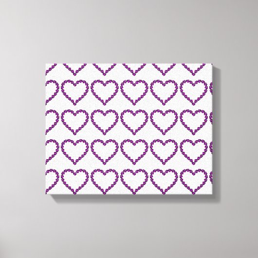 Amethyst Gemstone Heart Paars Canvas Afdruk (Voorkant)