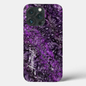 Amethyst Gemstone met Name Hoesje-Mate iPhone Case (Achterkant)