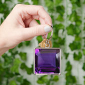 Amethyst Gemstone Paarse Sleutelhanger (Hand)