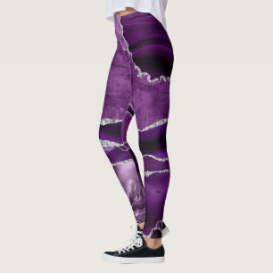 Amethyst Geode Glans Band Paars Violet Leggings