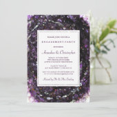 Amethyst Geode Paarse verlovingsfeestuitnodiging Kaart (Staand voorkant)