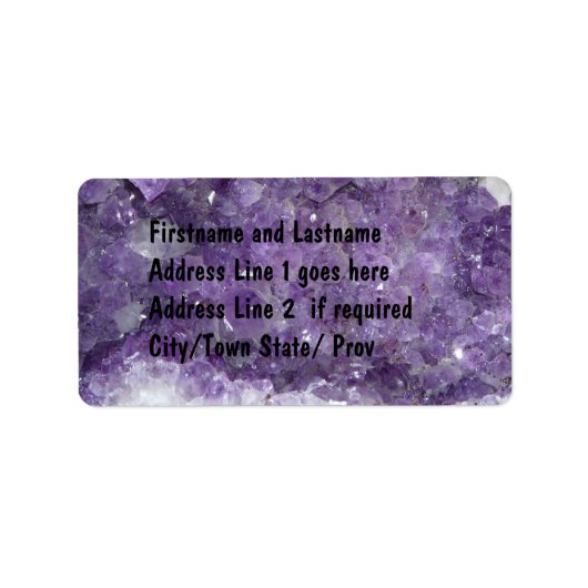 Amethyst Geode - Violet Crystal Gemstone Etiket (Voorkant)