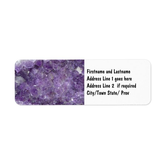 Amethyst Geode - Violet Crystal Gemstone Etiket (Voorkant)