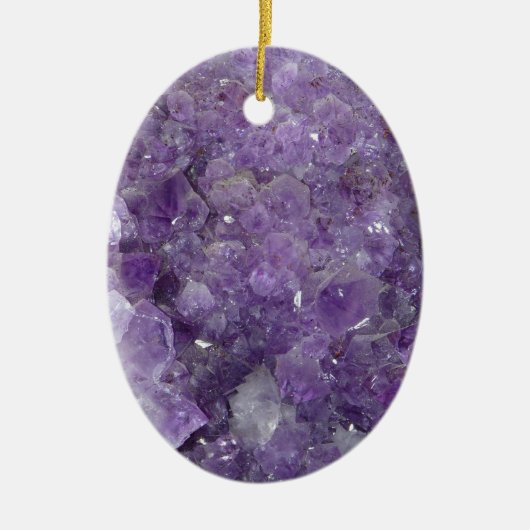 Amethyst Geode - Violet Crystal Gemstone Keramisch Ornament (Voorkant)