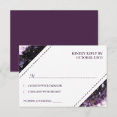 Amethyst Geode | Violet Wedding RSVP Kaartje (Voorkant / Achterkant)