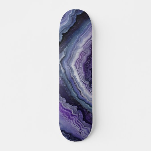 Amethyst geode vloeistofgiet skateboard (Voorkant)