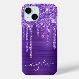 Amethyst Glitter Drips Glam Meisjesachtige Handtek