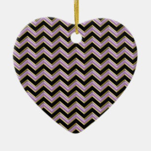 Amethyst Gold Black Zigzag Pattern Keramisch Ornament