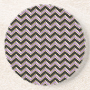 Amethyst Gold Black Zigzag Pattern Zandsteen Onderzetter