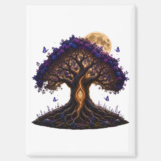 amethyst golden moon tree magnet (Recto)