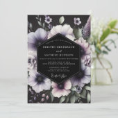 Amethyst Gotische Anemoon Bruiloft Kaart (Staand voorkant)