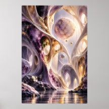 Amethyst Gouden Hemelse Bogen Surrealistische Wand