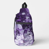 Amethyst Healing Crystal Cluster Sling Bag (Voorkant)