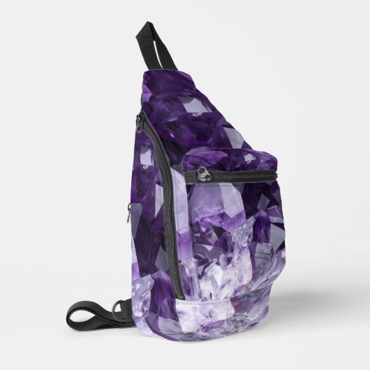 Amethyst Healing Crystal Cluster Sling Bag (Linkerhoek)