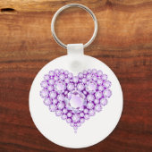 Amethyst Heart Pareltjes Sleutelhanger (Voorkant)