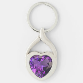 Amethyst Heart Sleutelhanger