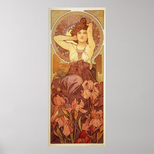 Amethyst Illustratie door Alphonse Mucha Poster (Voorkant)