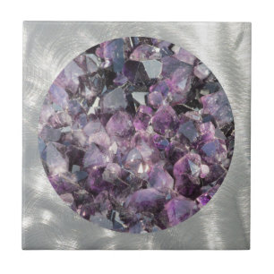 Amethyst in geborsteld metaal Lijst Tegeltje