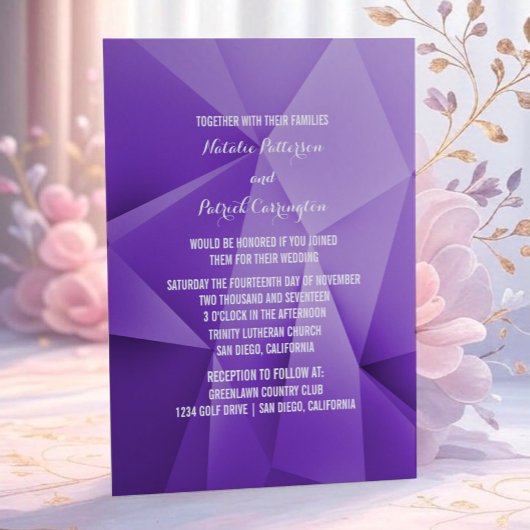 Amethyst Jewel Tones Faire-part de mariage