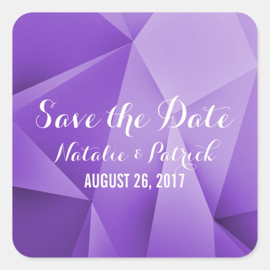 Amethyst Jewel Tones Save the Date Stickers (Devant)