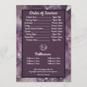 Amethyst-kristalfoto's en citaat programma (Achterkant)