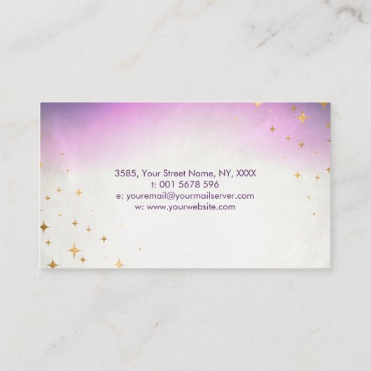 Amethyst Kristallen en Tarot / Oracle kaarten Visitekaartje (Achterkant)