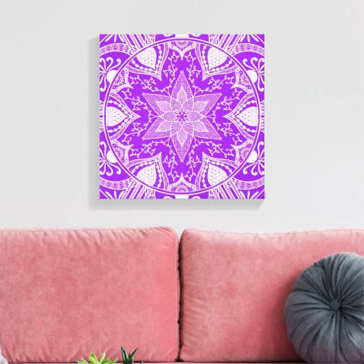 Amethyst Mandala Canvas Afdruk (Insitu (Woonkamer))