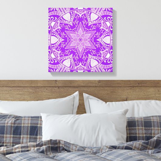 Amethyst Mandala Canvas Afdruk (Insitu (Slaapkamer))