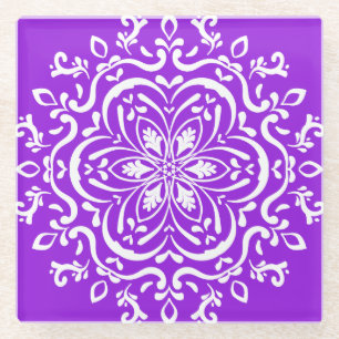 Amethyst Mandala Glazen Onderzetter