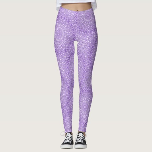 Amethyst Mandala Pattern Design Leggings (Voorkant)