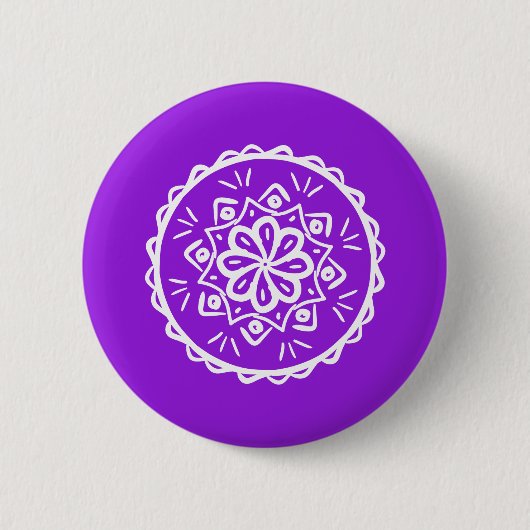 Amethyst Mandala Ronde Button 5,7 Cm (Voorkant)