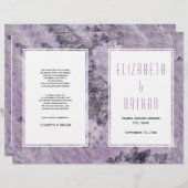Amethyst marbre violet programme de mariage modern (Devant / Derrière)