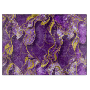 Amethyst met gouden gemarmerde textuur snijplank