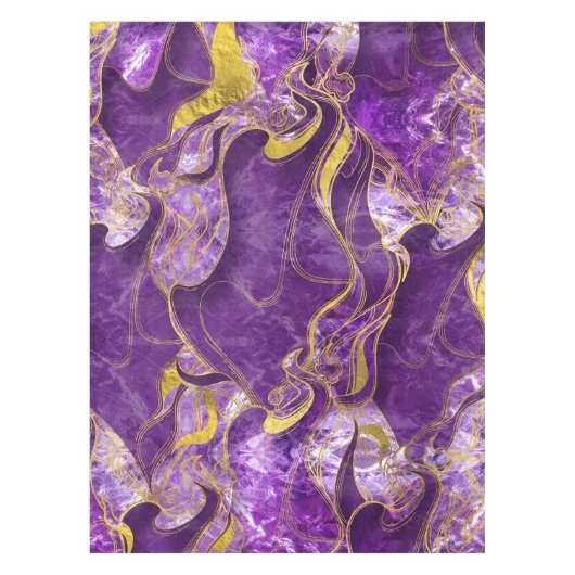 Amethyst met gouden gemarmerde textuur tafelkleed (Voorkant)