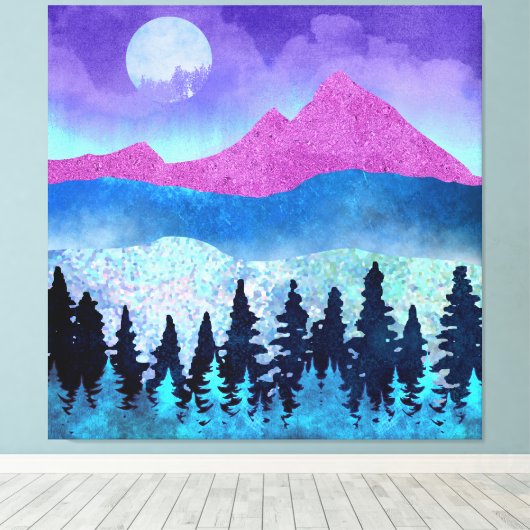 Amethyst Mist Mountains Canvas Afdruk (Insitu (Houten vloer))