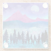 Amethyst Mist Mountains Glazen Onderzetter (Achterkant)