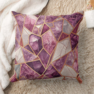 Amethyst Mozaïek – Gebroken Glas - Paars Kussen