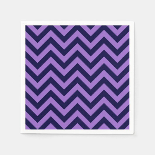 Amethyst, Navy Blue Large Chevron ZigZag Pattern Servetten (Voorkant)