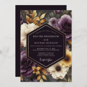 Amethyst Ochre Baroque Wedding Kaart (Voorkant / Achterkant)