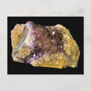 Amethyst op Black Background Version 2 Briefkaart