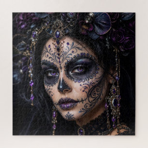 Amethyst Orchide Calavera – Gotische Suiker Schede Legpuzzel